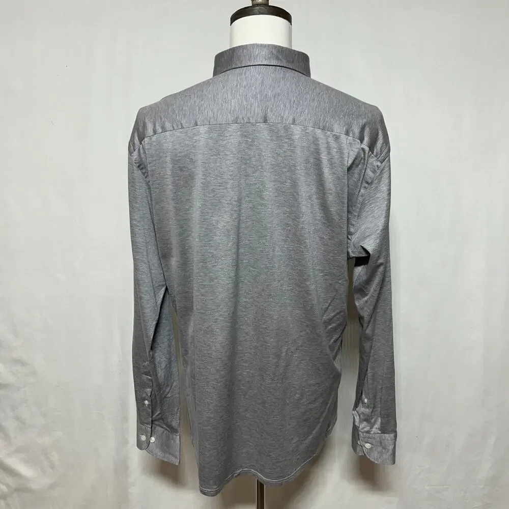 Eton Shirt Mens 3XL Gray Long Sleeve Button Up‎ Dress Casual Single Jersey NWT
